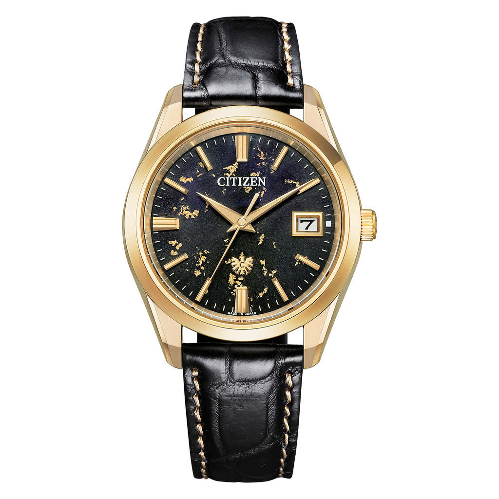 Citizen AQ4103-16E The Citizen Gold Flake Black Dial Eco-Drive Super-Titanium