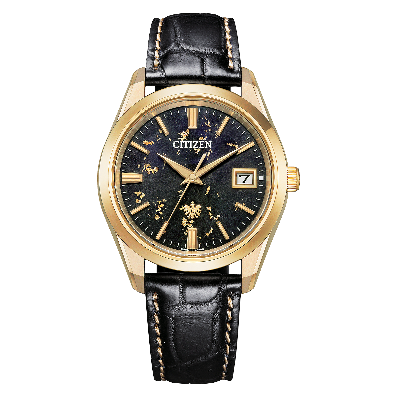 Citizen AQ4103-16E The Citizen Gold Flake Black Dial Eco-Drive Super-Titanium