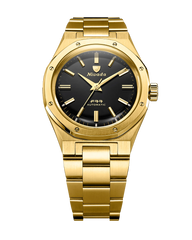 Nivada Grenchen 68028A77 F77 Mark II Gold Automatic Black Dial