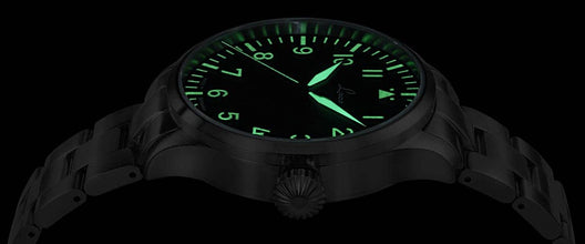 Laco 861895.2 Pilot Watch Original Augsburg 42 MB Automatic Black Dial