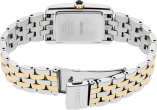 Seiko Essentials SWR093 Two-Tone Tank Quartz 34 Crystals Stainless Steel
