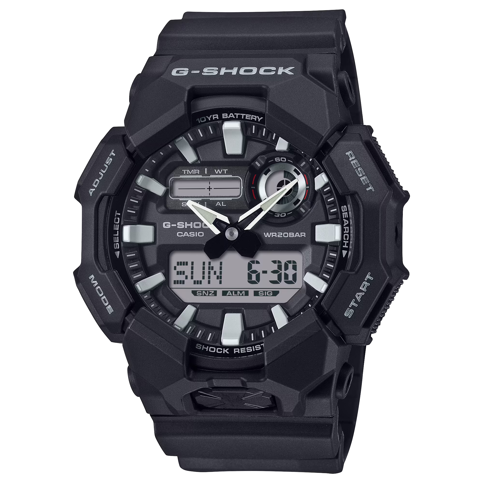 G-Shock GA010-1A Analog-Digital 10 Year High Brightness Black Resin ...