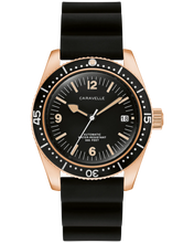Bulova 44B130 Caravelle Sea Hunter Black Dial Rose Gold Tone Automatic 39mm Vintage