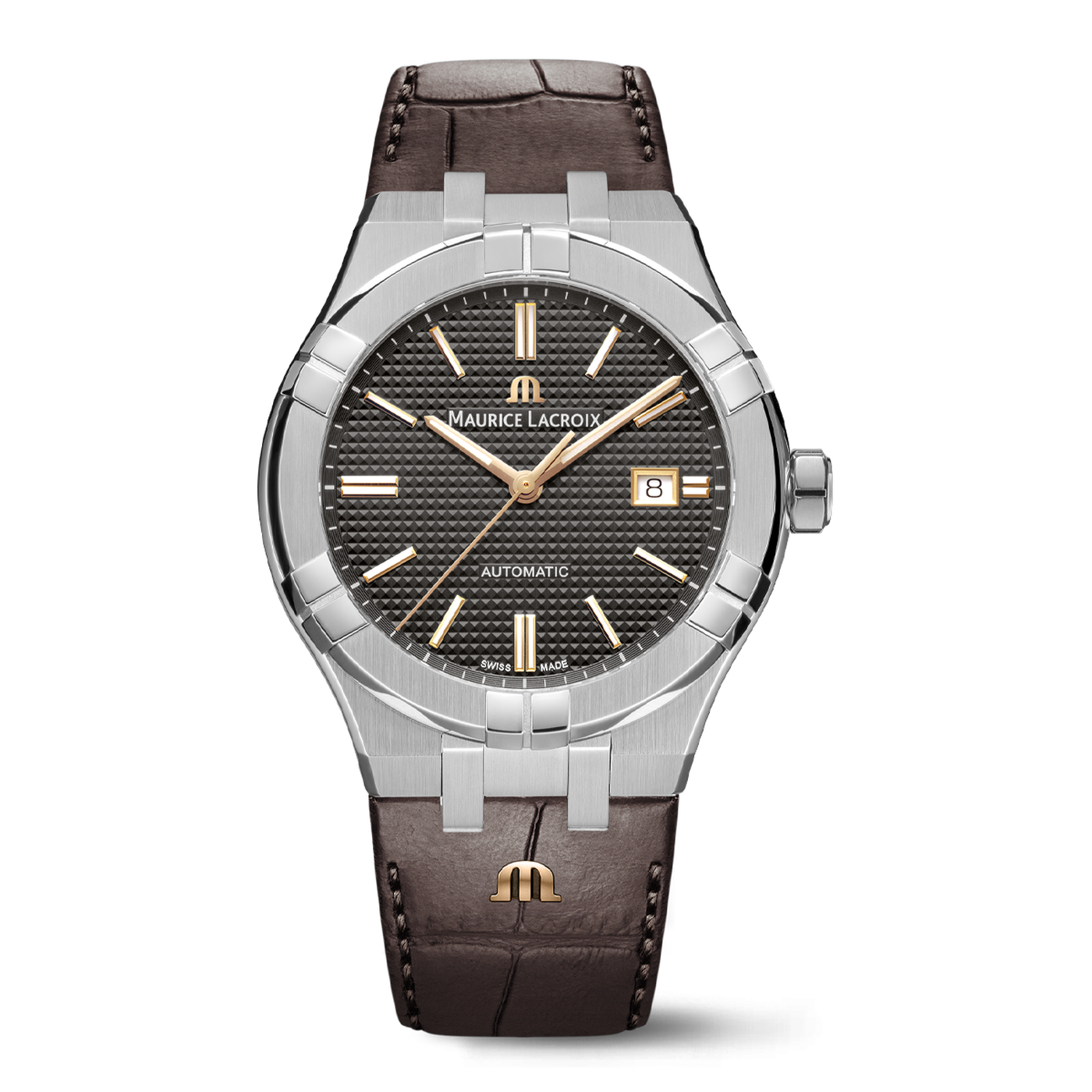 Maurice Lacroix AI6008-SS001-331-1 Aikon Automatic Date 42mm Grey Gridded Dial