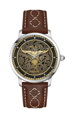 Bulova 96A334 Stetson Limited Edition Bull Automatic Gold Tone
