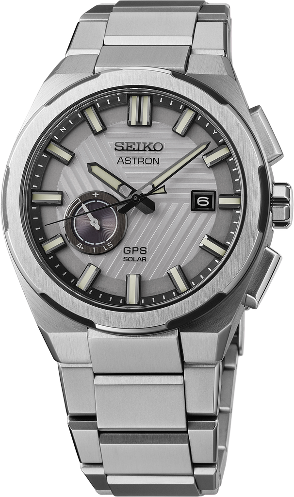 Seiko Astron SSJ037 GPS Solar Silver Striped Press Dial Limited Edition