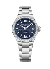 Baume et Mercier 10765 Riviera Blue Textured Dial Diamonds Ladies
