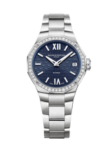Baume et Mercier 10765 Riviera Blue Textured Dial Diamonds Ladies