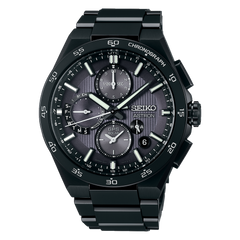 Seiko Astron SSH155 Sport Design Dual Time Chronograph Black DLC GPS Solar