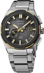 Seiko Astron SSJ026 GPS Solar Graphite Dual Gold Tone Titanium