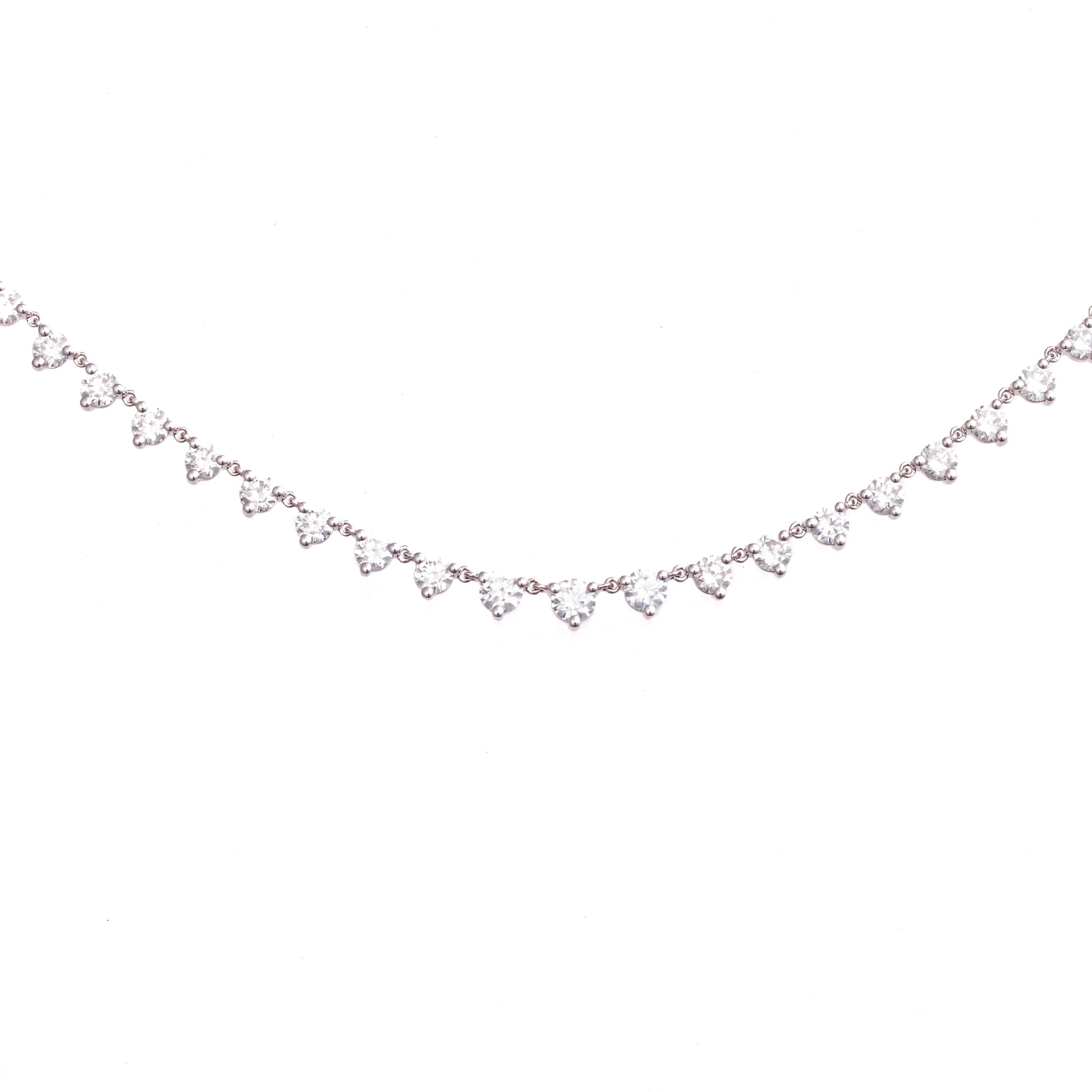 Dangling Diamond Necklace in 14k White Gold