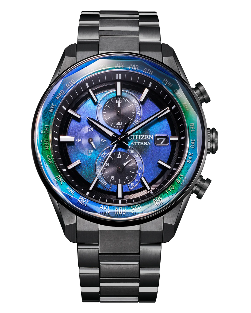 Citizen AT8314-53L Attesa Full Sapphire Bezel Earth View Super Titanium Eco Drive