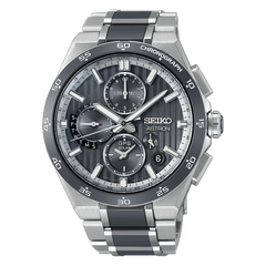 Seiko Astron HAB007 Gray Dial Ceramic GPS Solar Titanium Dual Time