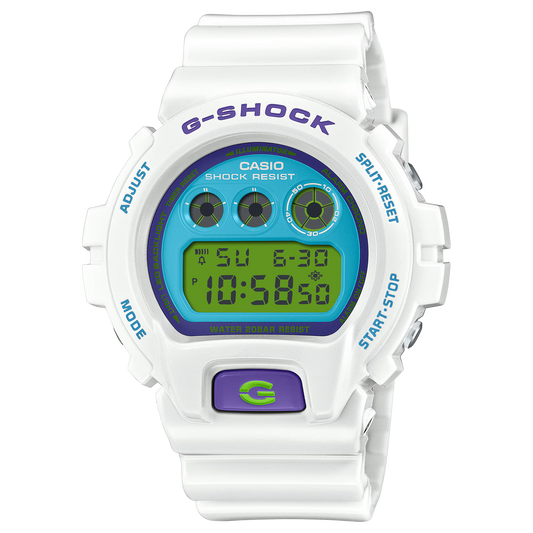G-Shock DW6900RCS-7 Vibrant White Blue Retro Triple Graph