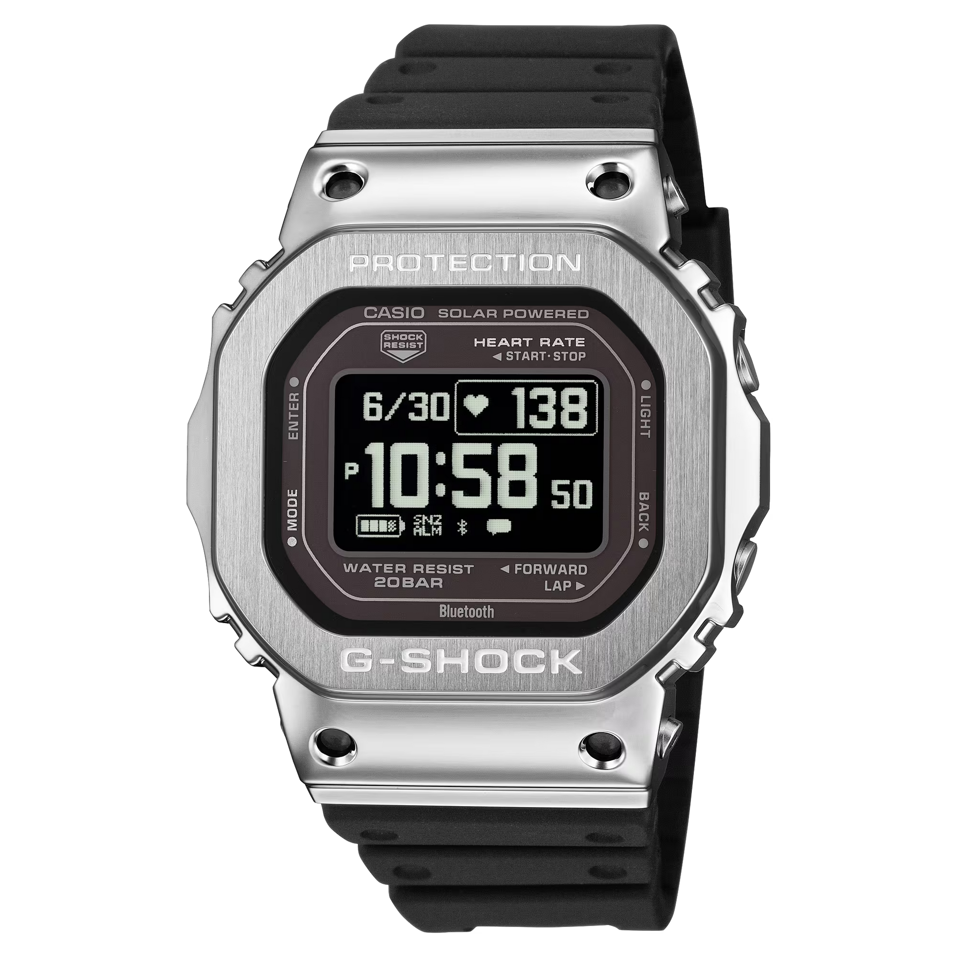 G-Shock GMH5600-1 Move MIP Display Heart Rate Monitor Metal Case Resin Band