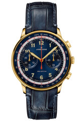 Junghans 27/5580.02 Telemeter Edition USA Blue Gold Tone Chronograph Automatic
