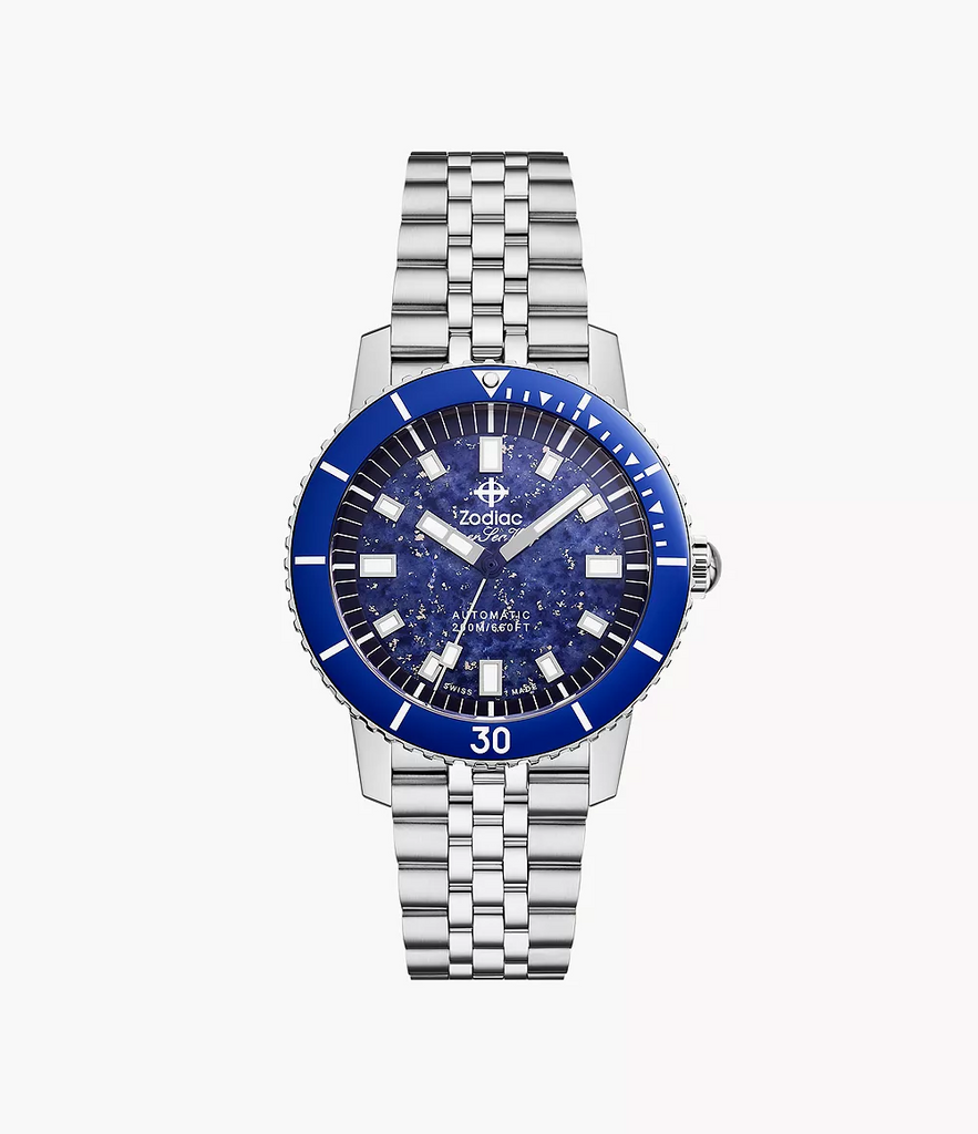 Zodiac ZO9312 Blue Lapis Compression Diver Stainless Steel Automatic 40mm