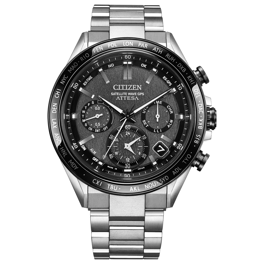 Citizen CC4058-67X Attesa Super Titanium Satellite Wave GPS Gray Textured Dial