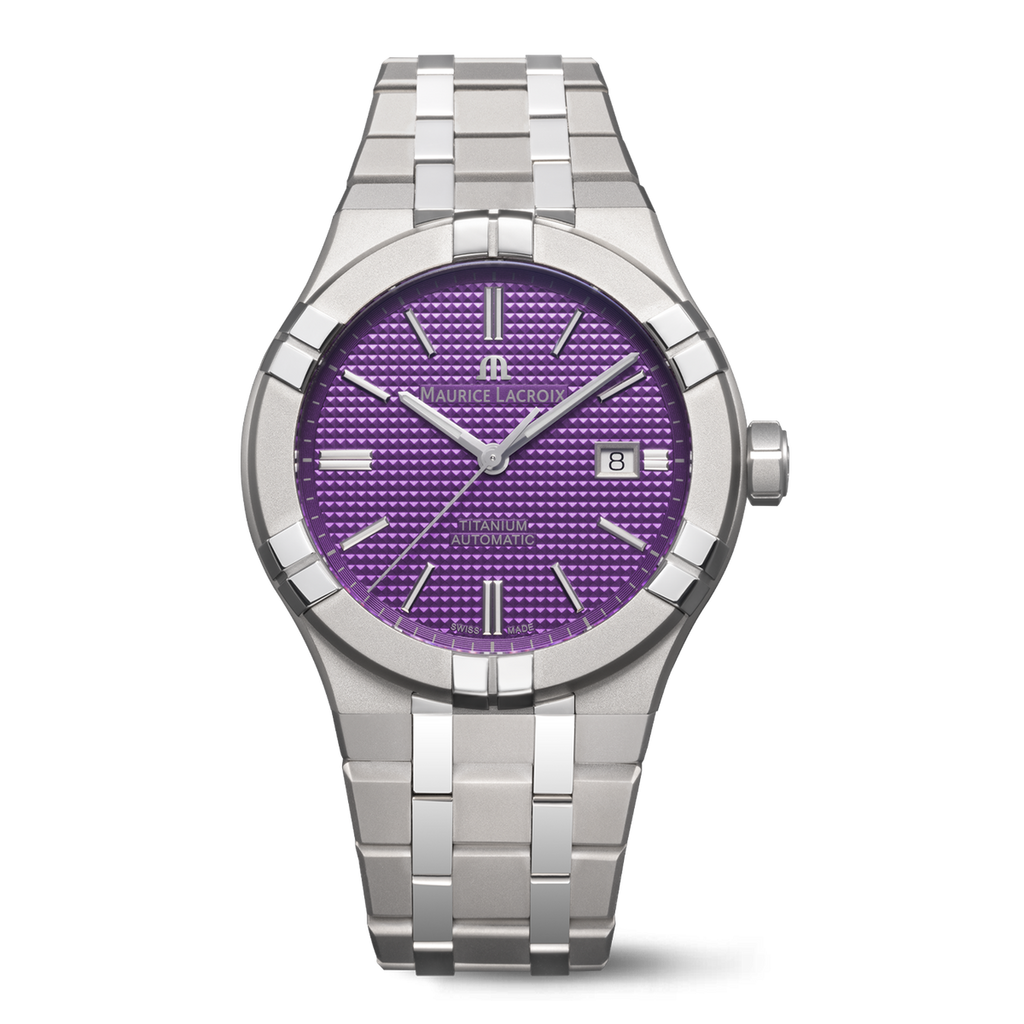 Maurice Lacroix AI6008-TT032-430-1 Aikon Automatic Titanium Purple Dial