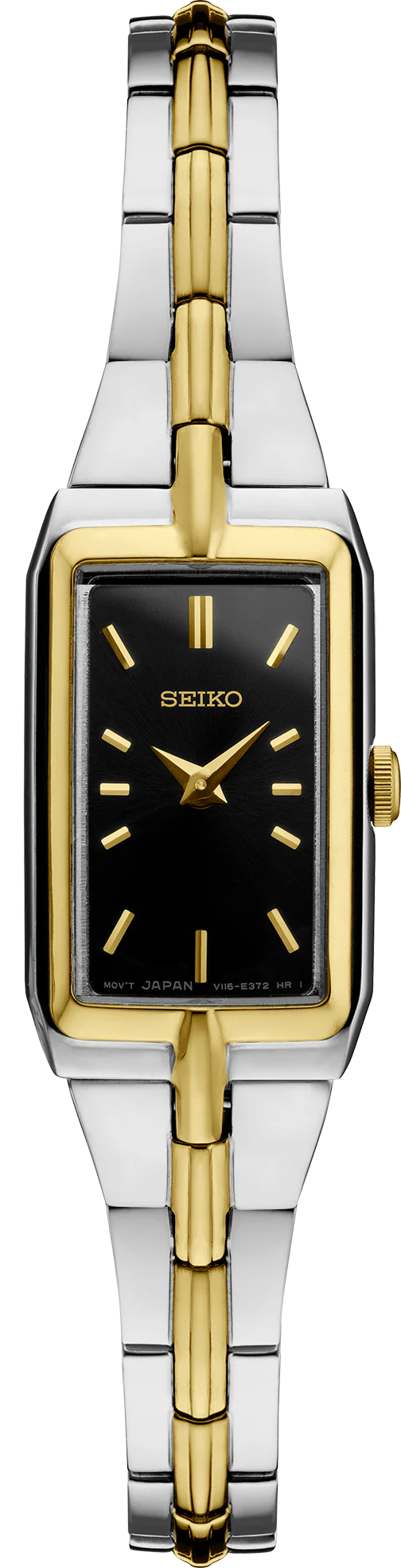 Seiko Essentials SWR046 Elegant Black Dial Two Tone Ladies Quartz