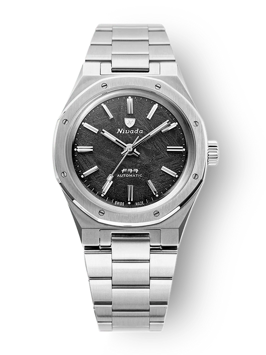 Nivada Grenchen 68016A77 F77 Stainless Steel Meteorite Dial Automatic