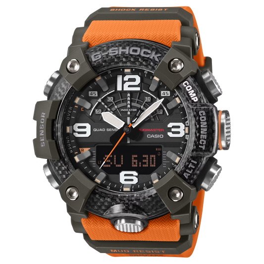 G-Shock GGB100X-1A9 Master of G Mudmaster Quad Sensor Heavy Duty Carbon Orange
