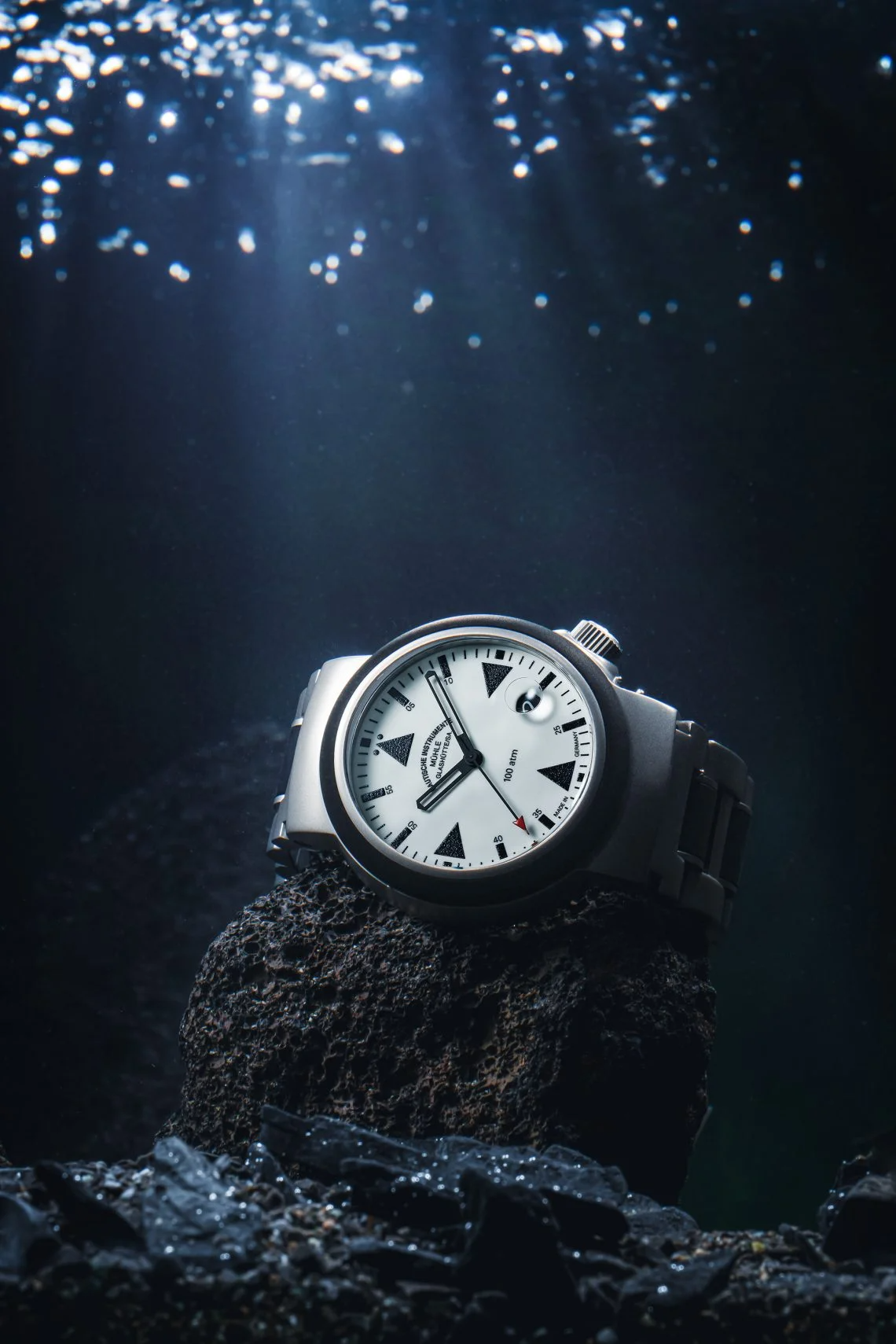 Muhle Glashutte M1-41-08-MB S.A.R. Rescue Timer Lumen Metal Rubber Bracelet
