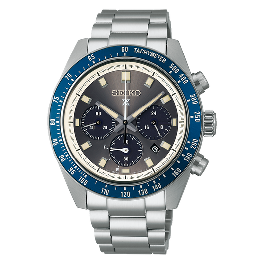 Seiko Prospex SSC939 Speedtimer Olive Dial Blue Bezel Solar Chronograph