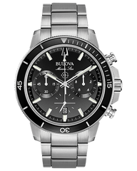 Bulova 96B272 Marine Star 6 Hand Chronograph Black Dial
