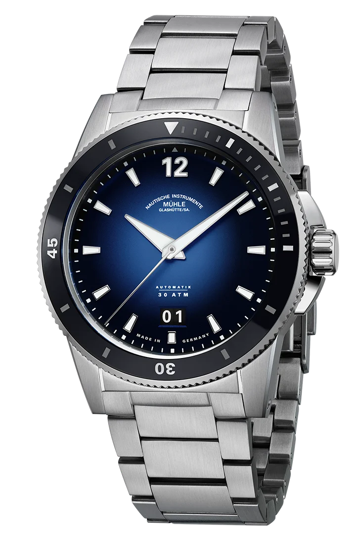 Muhle Glashutte M1-52-42-MB Sportivo Big Date Black Fume Dial Automatic Bracelet