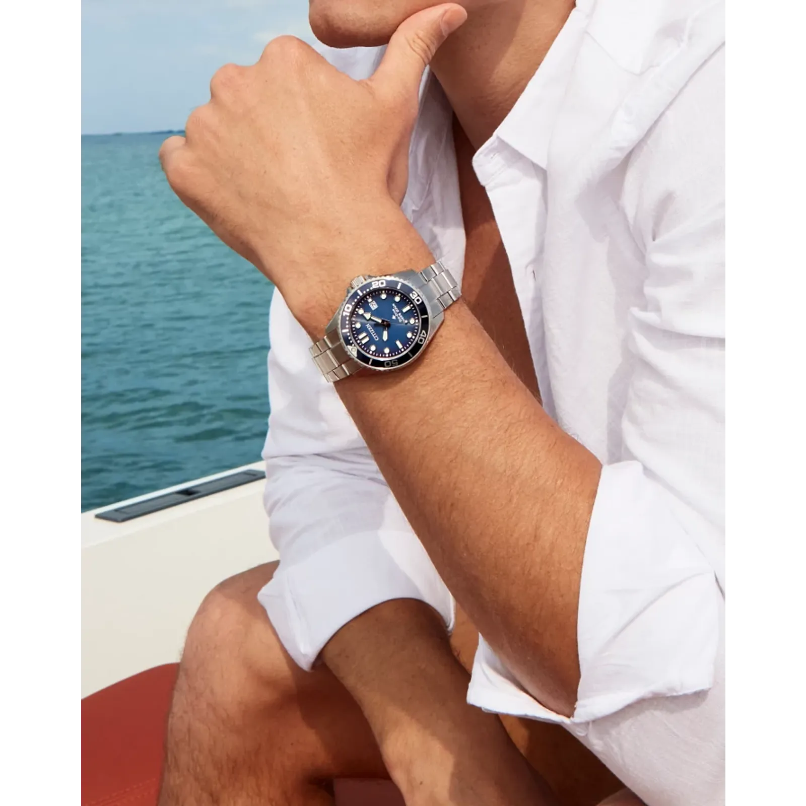 Citizen BN0260-54L Promaster Dive Blue Dial 200m Eco Drive Stainless Steel
