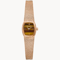Bulova 97L185 Goddess of Time Tiger's Eye 1970's Ladies Watch Quartz