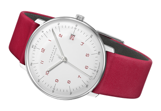 Junghans 59/4325.02 max bill MEGA Solar White Dial Red