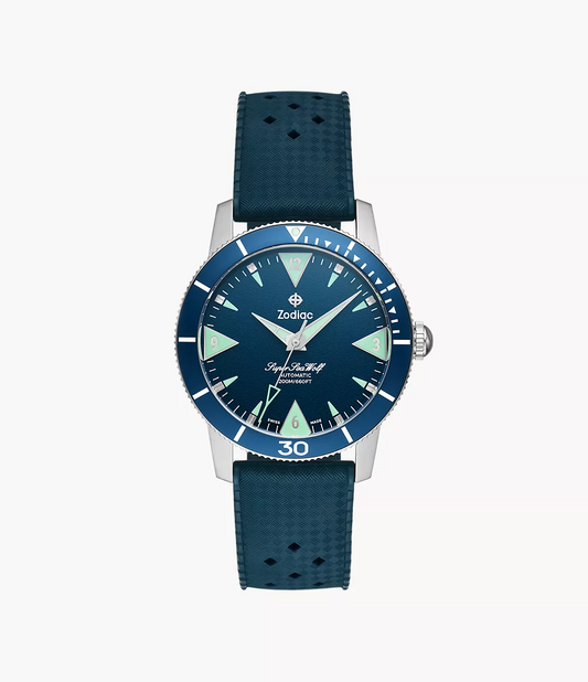 Zodiac ZO9217 Super Sea Wolf Skin Diver Automatic Rubber Strap