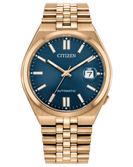 Citizen NK0023-57L TSUYOSA 60 Blue Guilloche Dial Rose Gold Automatic
