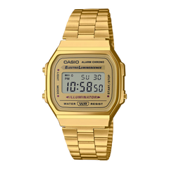 Casio Vintage A168WG-9VT Gold Finish Digital Square Gold Dial