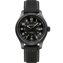 Hamilton H70575733 Khaki Field Auto Black PVD Titanium