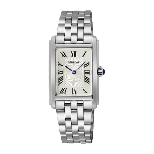 Seiko SWR083 Stainless Steel Tank Silver Dial Ladies Quartz