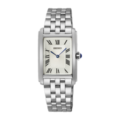 Seiko SWR083 Stainless Steel Tank Silver Dial Ladies Quartz