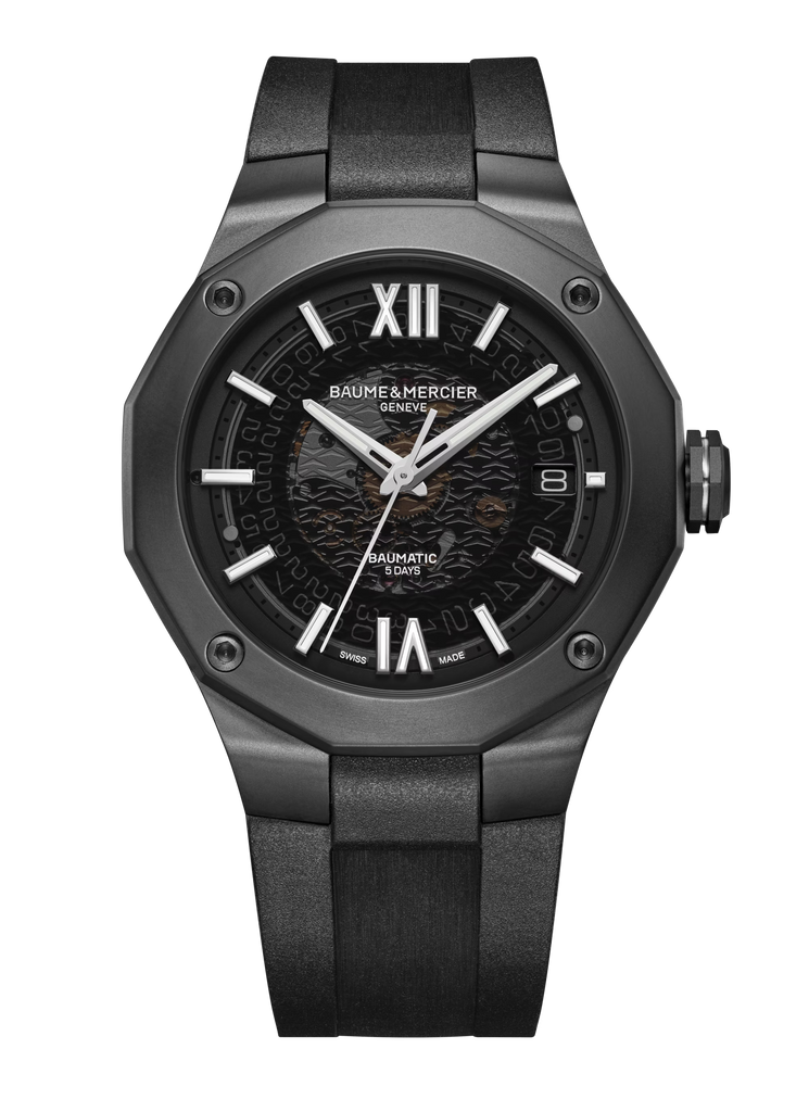 Baume et Mercier 10617 Riviera Smoked Sapphire Black DLC Automatic