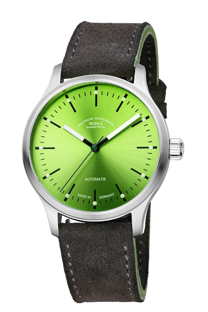 Muhle Glashutte M1-40-76-1-LBV Panova Lime Dial Suede Strap Automatic