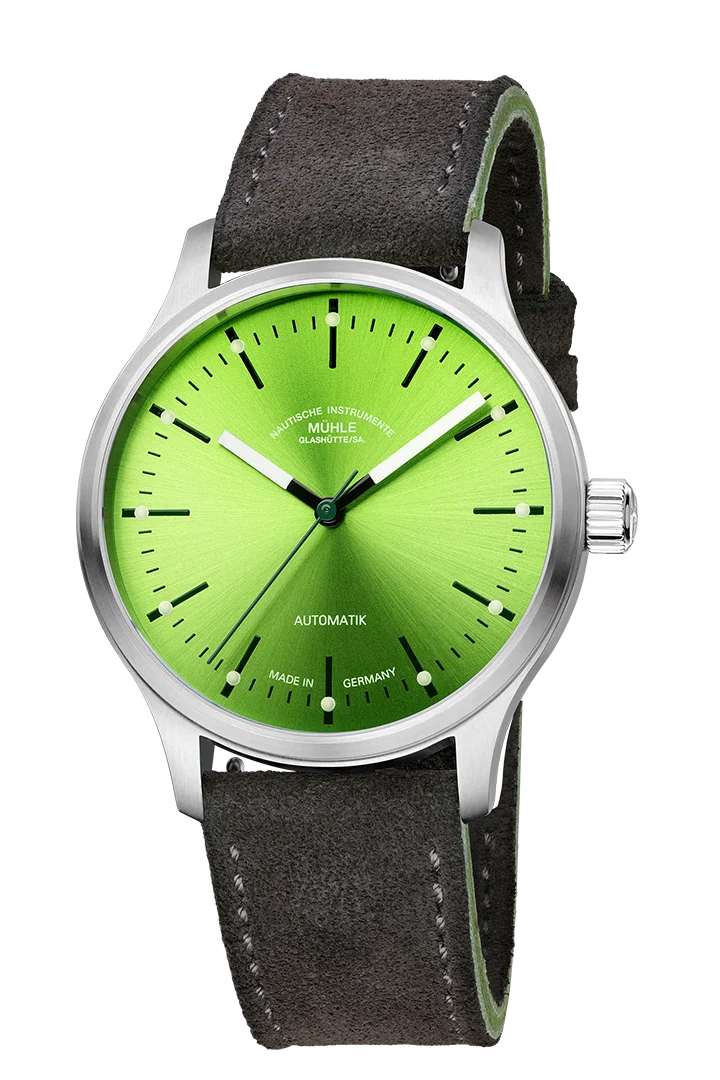 Muhle Glashutte M1-40-76-1-LBV Panova Lime Dial Suede Strap Automatic