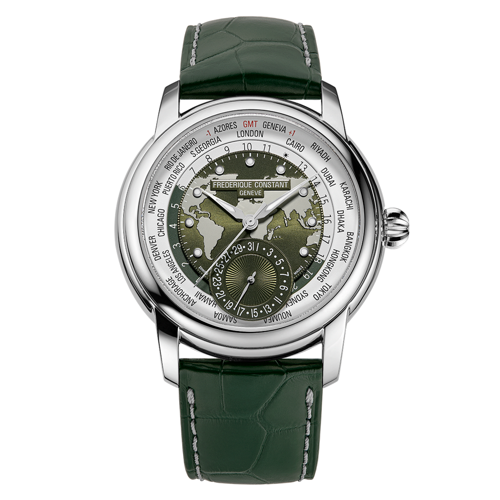 Frederique Constant FC-718KWM4H6 World Timer Manufacture Limited Edition Green Dial