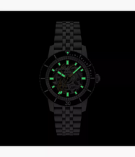 Zodiac ZO9319 Compression Diver Stainless Steel Skeleton Dial Gold Tone