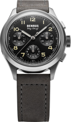 Benrus SKY-SS-B-036-01 Sky Chief Stratus Grey Chronograph 36mm Automatic