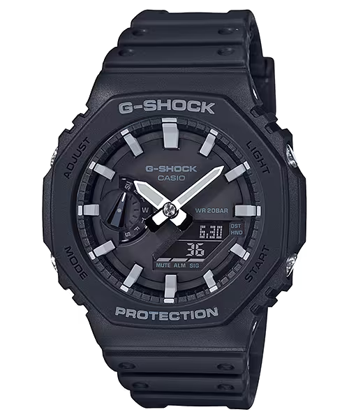 G-Shock GA2100-1A Casioak Ana-Digi Black White Indicies