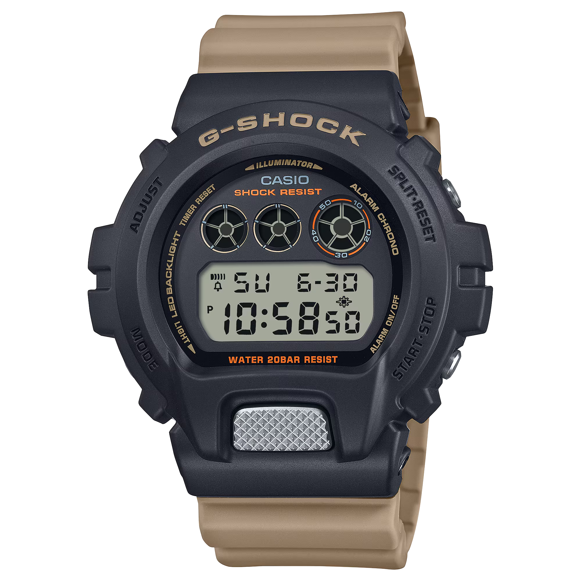 G-Shock DW6900TU-1A5 Utilitarian Style 3-Eye Digital Beige