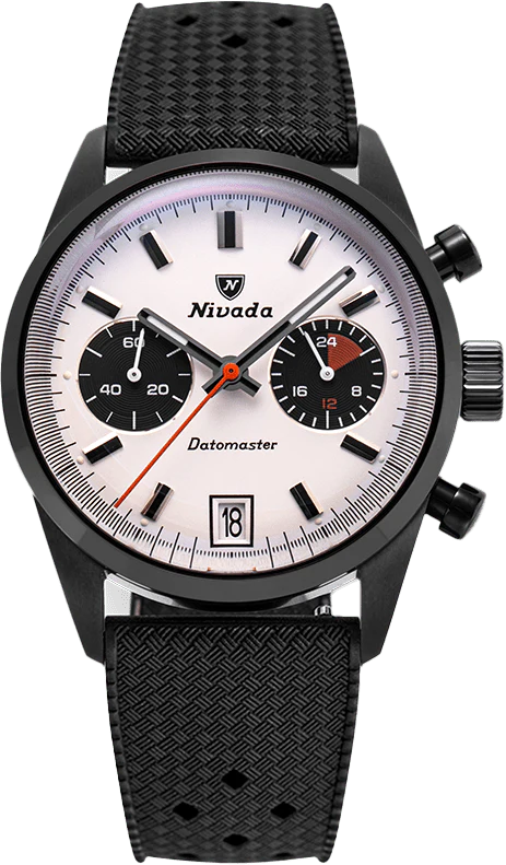 Nivada Grenchen 88008Q01 Datomaster White Dial Mecaquartz 36mm Black