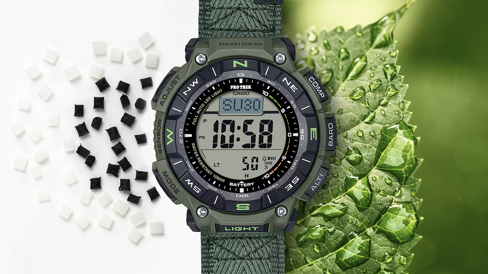 G-Shock PRG340B-3 Pro Trek CASTLON Triple Sensor Solar Powered Bio