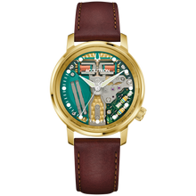 Accutron 27A206 Spaceview 314 Tuning Fork Solid 18k Gold Italian Leather Strap